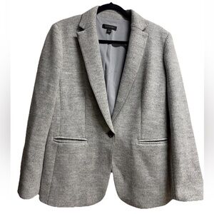 Wool blend light gray one button Women's Blazer work wear Career Sz 10